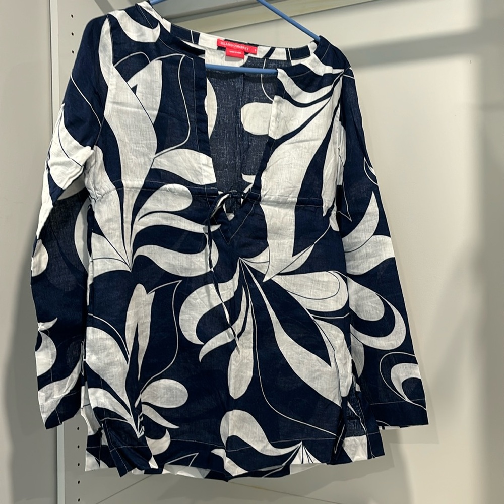 Island Company linen shirt/beach coverup